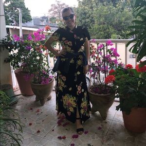 Black foral dress